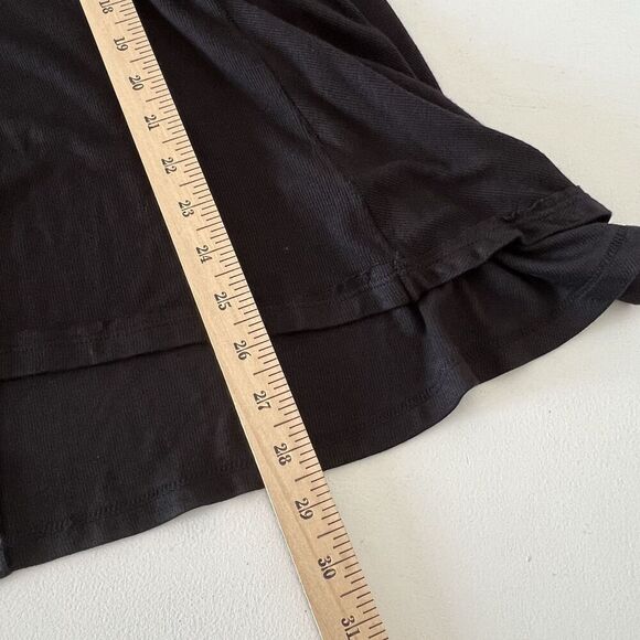 Free People Shirt Womens X-Small Black Ribbed Knit Long Sleeve Scoop Neck Tunic - Picture 6 of 6